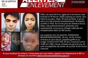 Alerte enlèvement : les parents suspectés dans la disparition de trois enfants dun foyer de