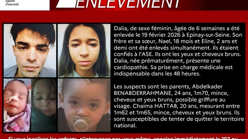 Enlèvement dune fratrie en Seine-Saint. El título no debe incluir ningún código HTML o